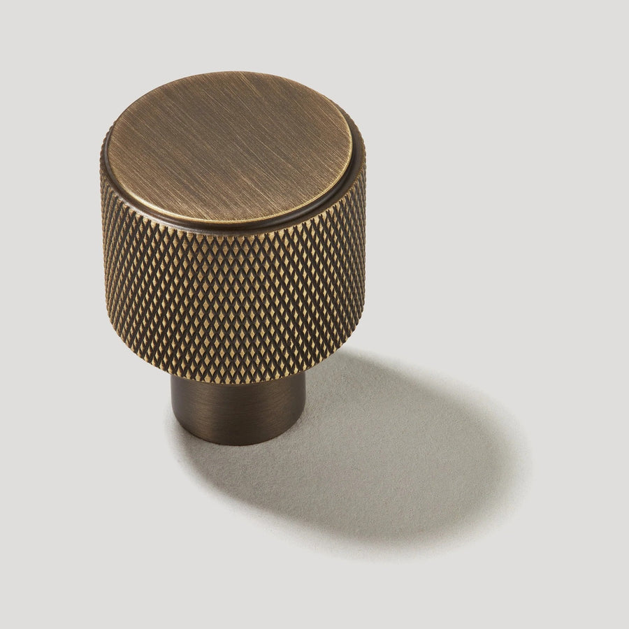 Revill 1" Knurled Cabinet Knob - Solid Brass