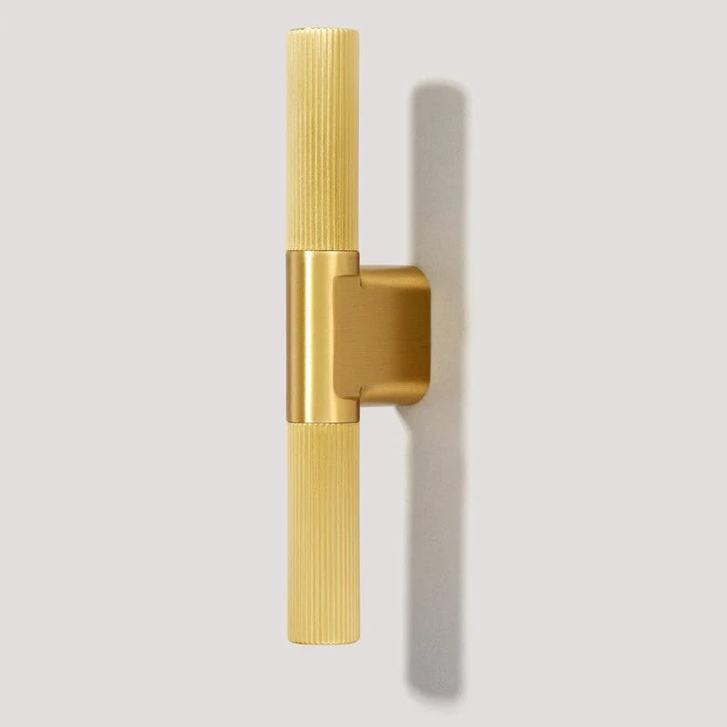 Becker 4" Grooved Cabinet T-Pull - Solid Brass