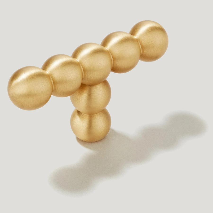 Bobbin 2-3/8" Cabinet T-Pull - Solid Brass
