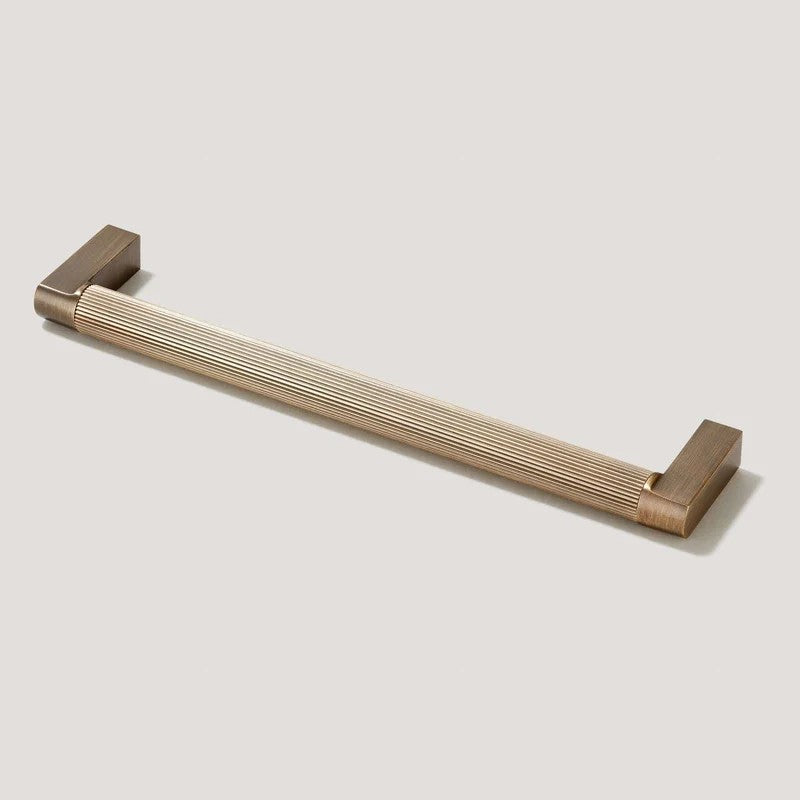 Becker 6-5/16" Grooved Cabinet Pull - Solid Brass