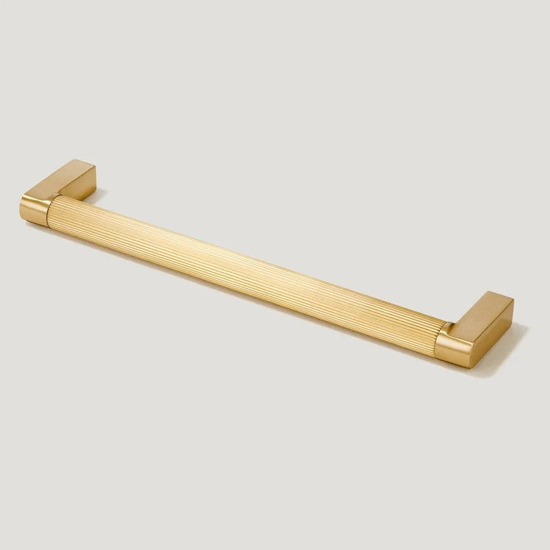 Becker 8-11/16" Grooved Cabinet Pull - Solid Brass
