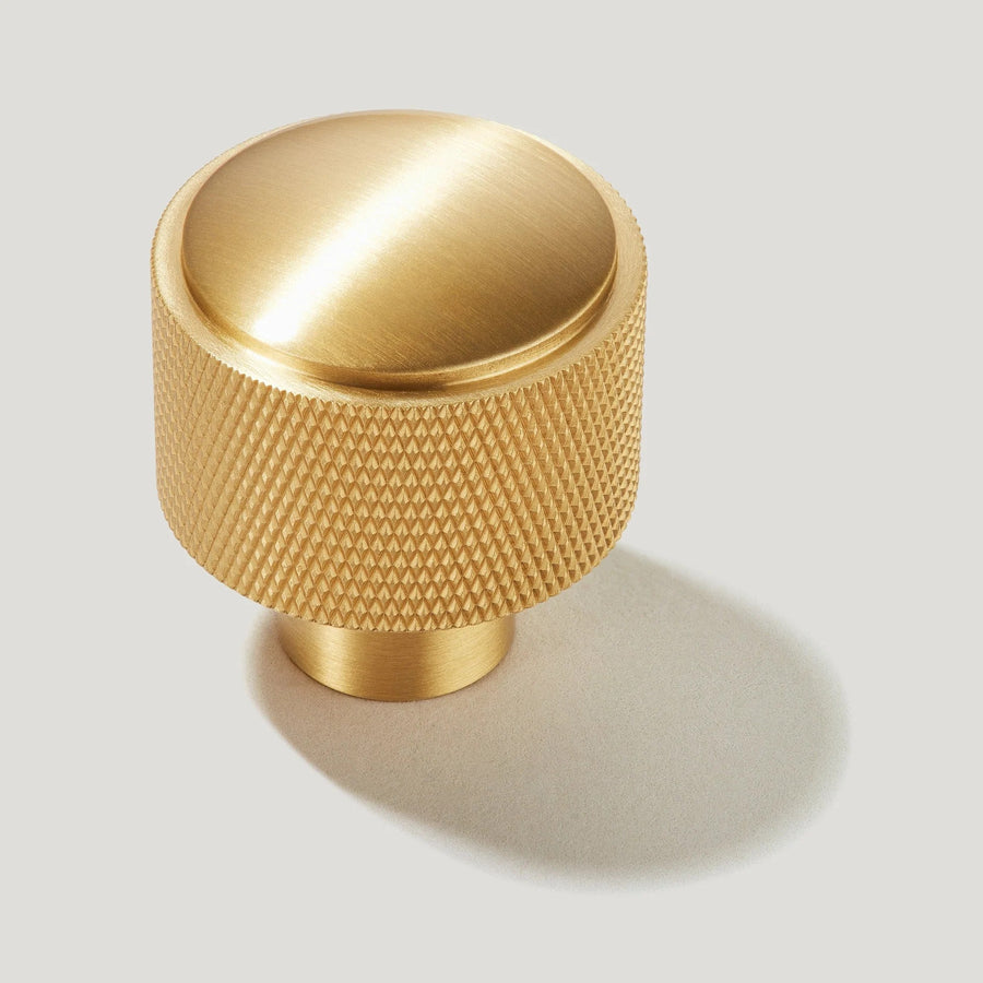 Kepler 1-3/16" Knurled Cabinet Knob - Solid Brass