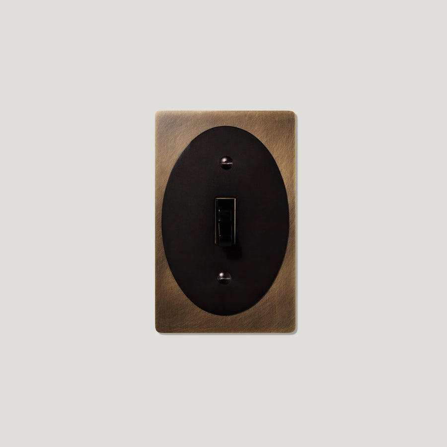 Jasper 1G Oval Toggle Light Switch - Solid Brass