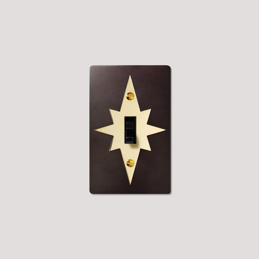 Jasper 1G Star Toggle Light Switch - Solid Brass