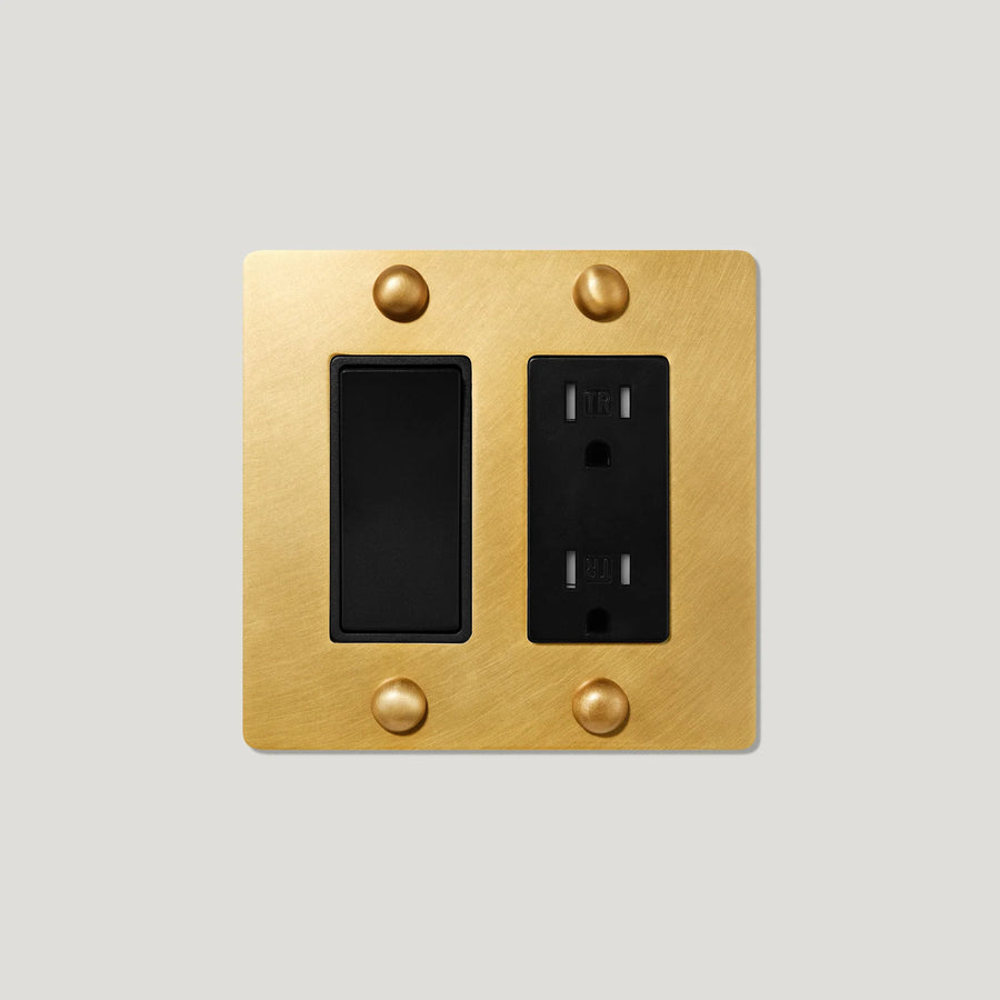 Jasper 2G Rocker Switch & Outlet - Solid Brass