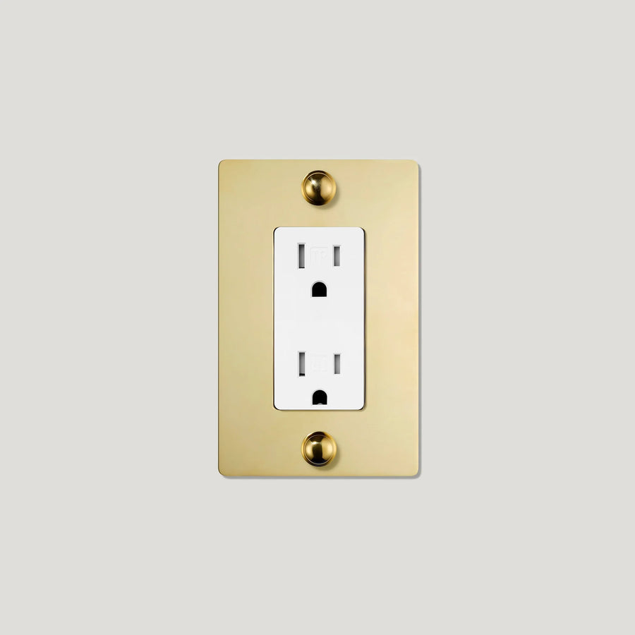 Jasper 1G Outlet - Solid Brass