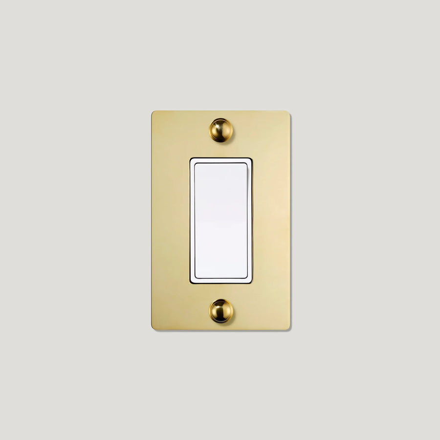 Jasper 1G Rocker Light Switch - Solid Brass