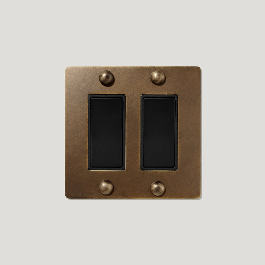 Jasper 2G Rocker Light Switch - Solid Brass